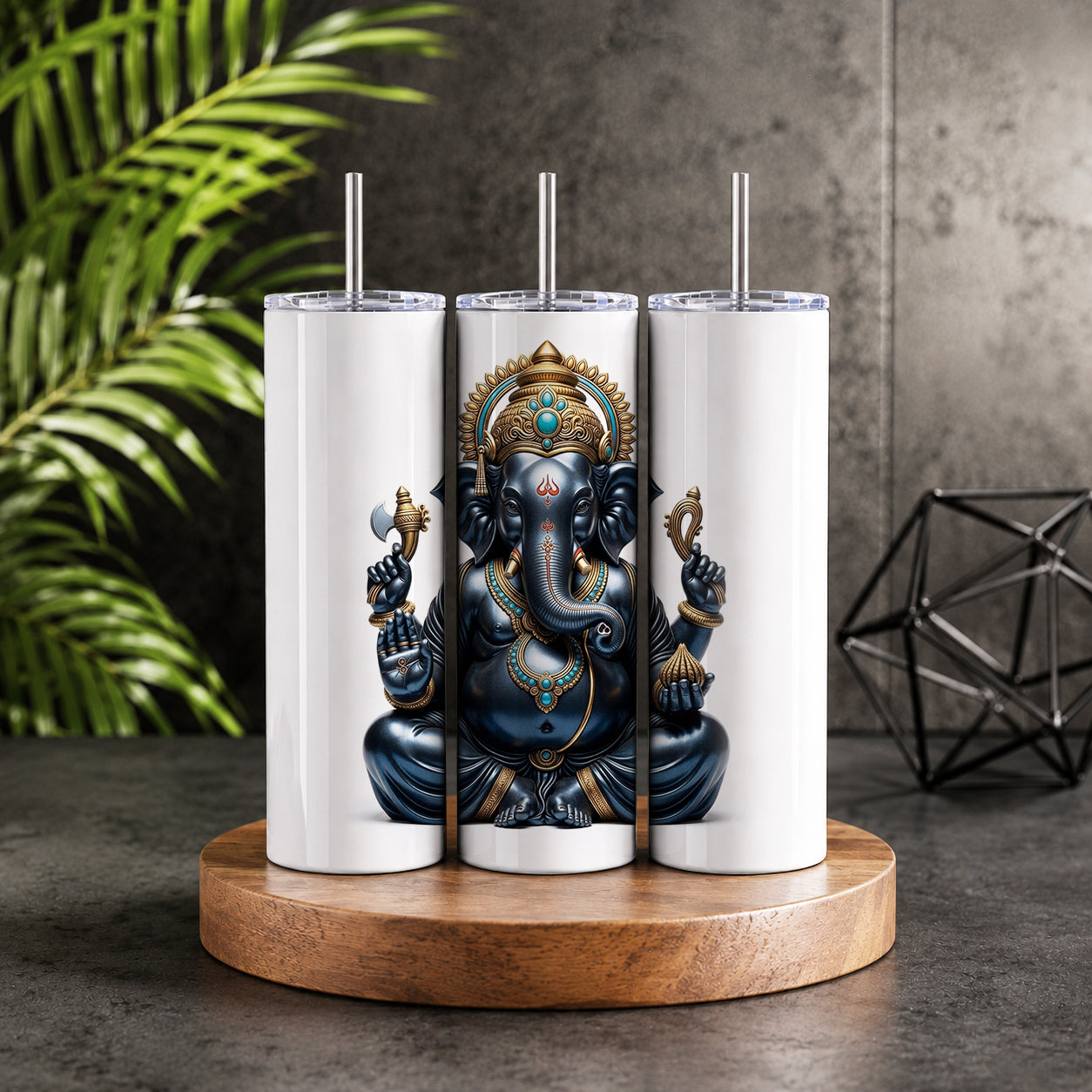 Lord Ganesha 20oz Skinny Tumbler – Hindu Deity Wisdom & Prosperity Drinkware