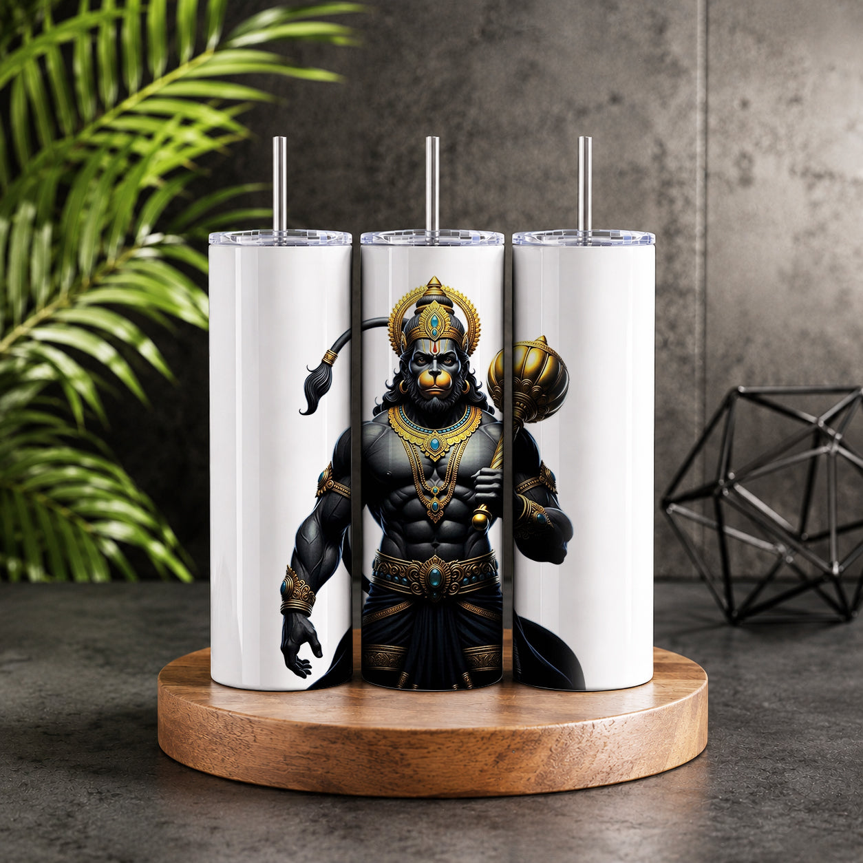 Lord Hanuman 20oz Skinny Tumbler – Hindu Deity Strength & Devotion Drinkware