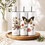 Gothic Vintage Butterfly Botanical Tumbler