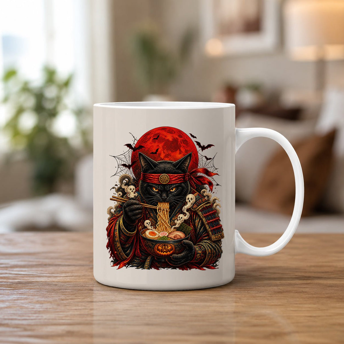 Gothic Samurai Cat Harvest Moon Tumbler - Sip Society USA LLC