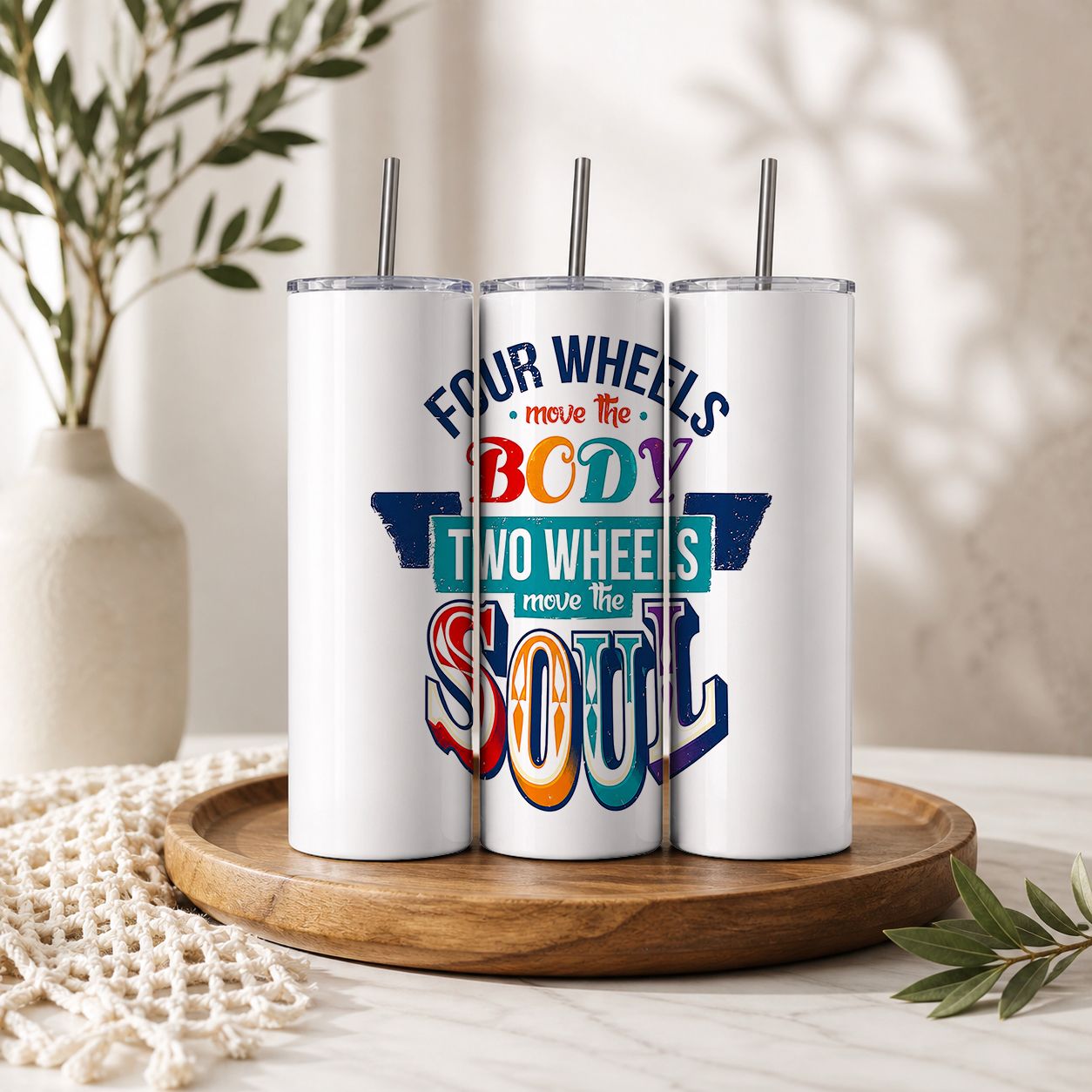 Two Wheels Move the Soul” 20oz Tumbler