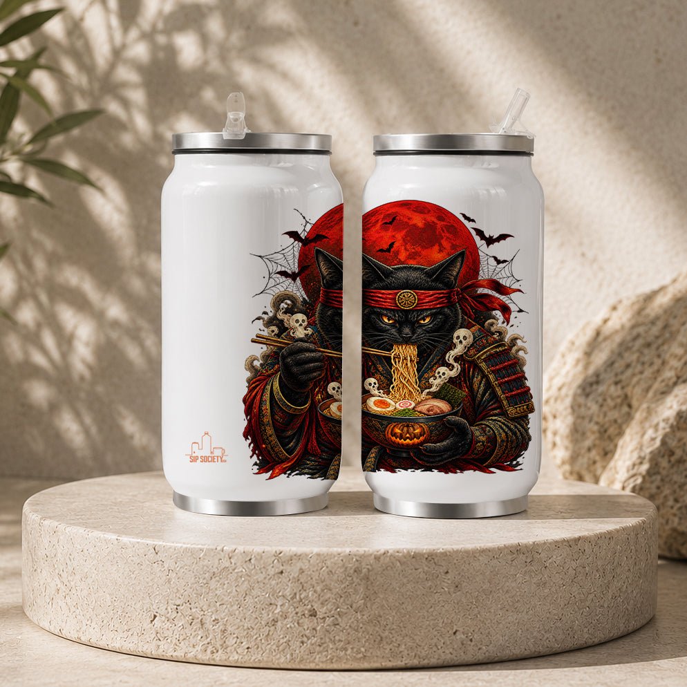 Gothic Samurai Cat Harvest Moon Tumbler - Sip Society USA LLC