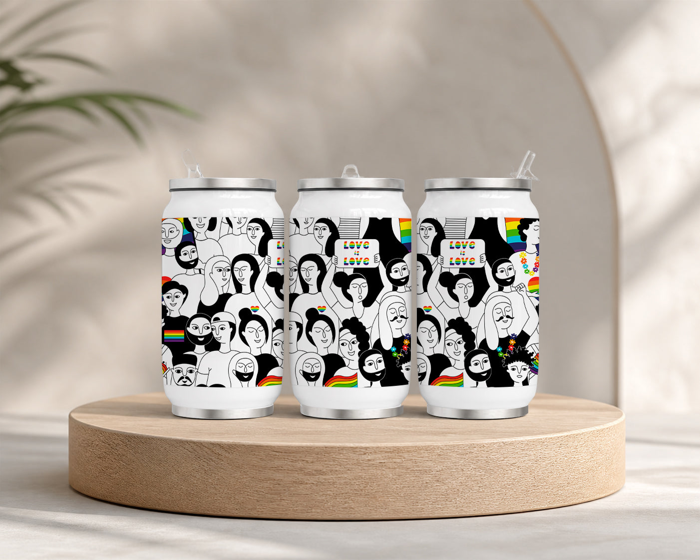 Love Is Love Pride Tumbler – LGBTQ Rainbow Inclusive Drinkware
