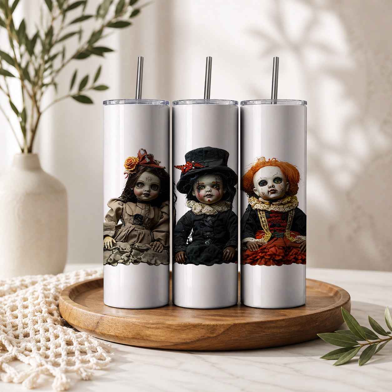 Gothic Creepy Dolls Tumbler