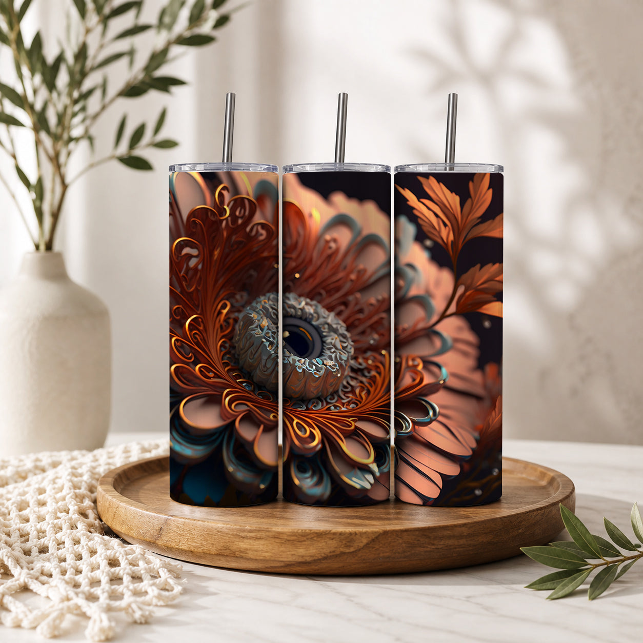 Sunflower Panorama Stainless‑Steel Tumbler — Sip Society USA