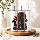 Gothic Samurai Cat Blood Moon Warrior Tumbler - Sip Society USA LLC