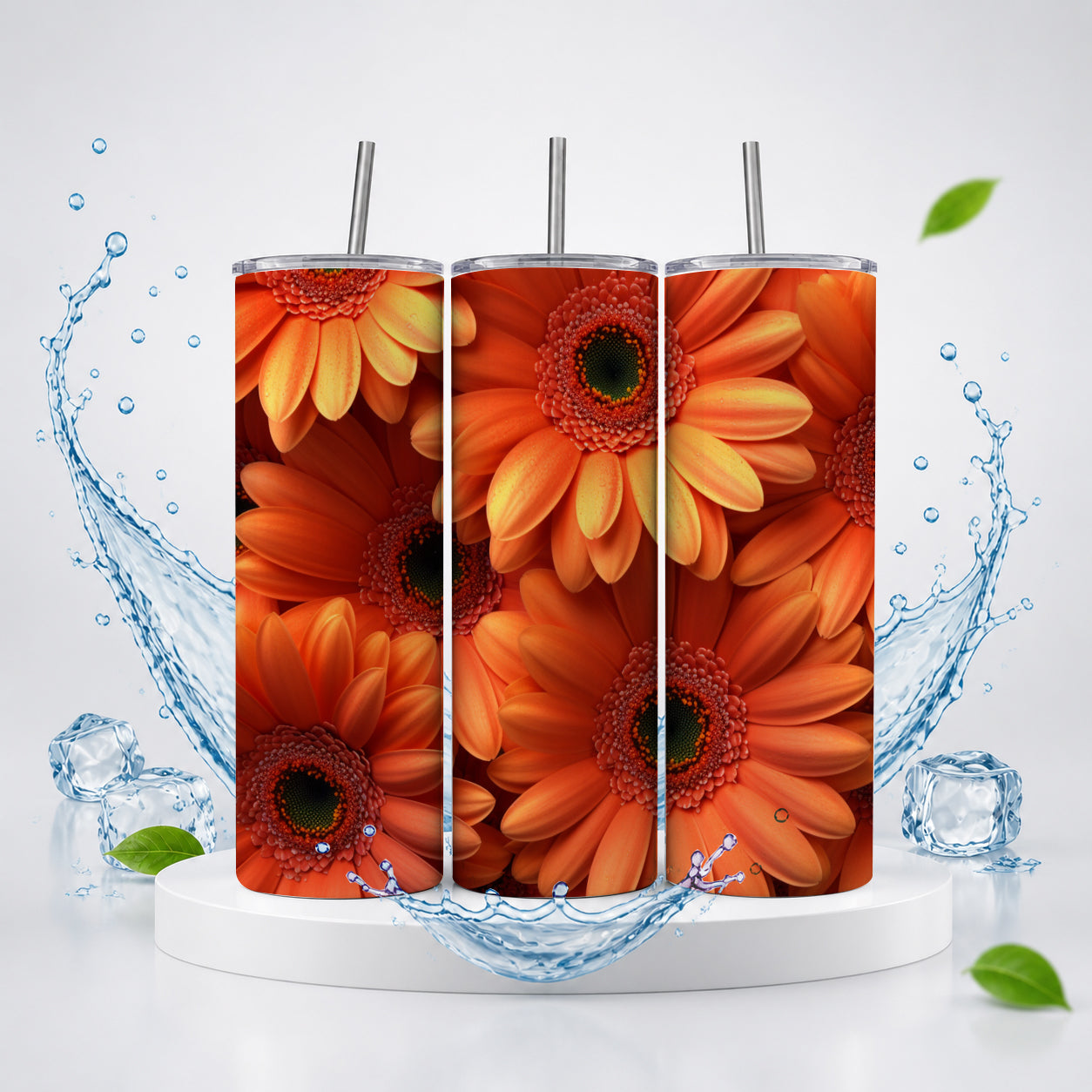 Dark Botanical Fantasy 20oz Skinny Tumbler – Purple & Gold Exotic Floral Drinkware
