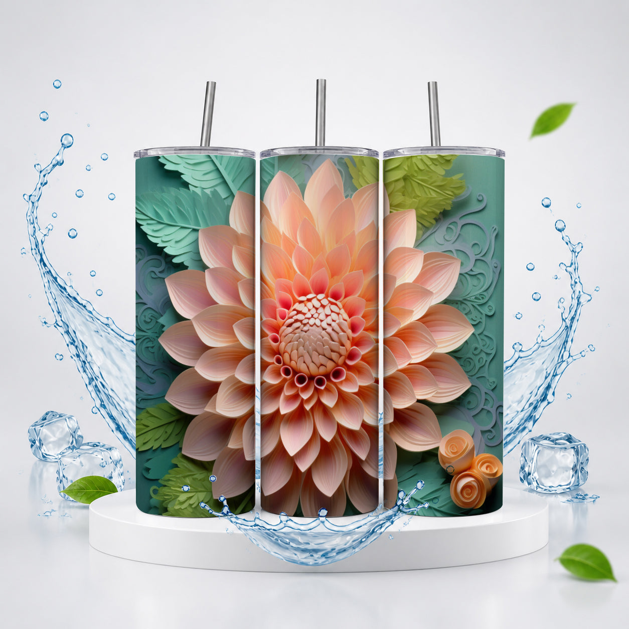 Colorful Sunflower Trio Stainless‑Steel Tumbler — Sip Society USA