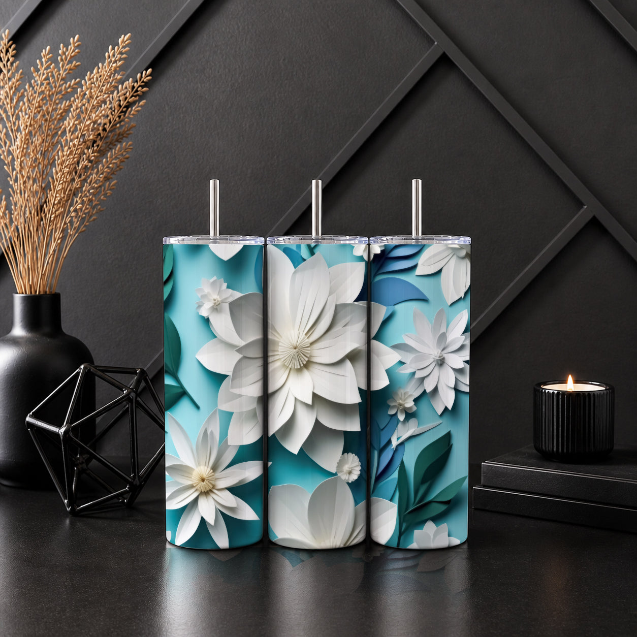 Colorful Sunflower Trio Stainless‑Steel Tumbler — Sip Society USA