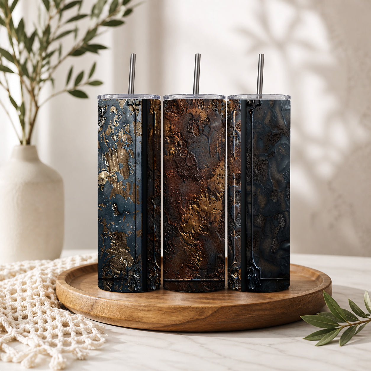 Gothic Oxidized Metal Texture Tumbler