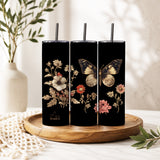 Gothic Vintage Butterfly Botanical Tumbler